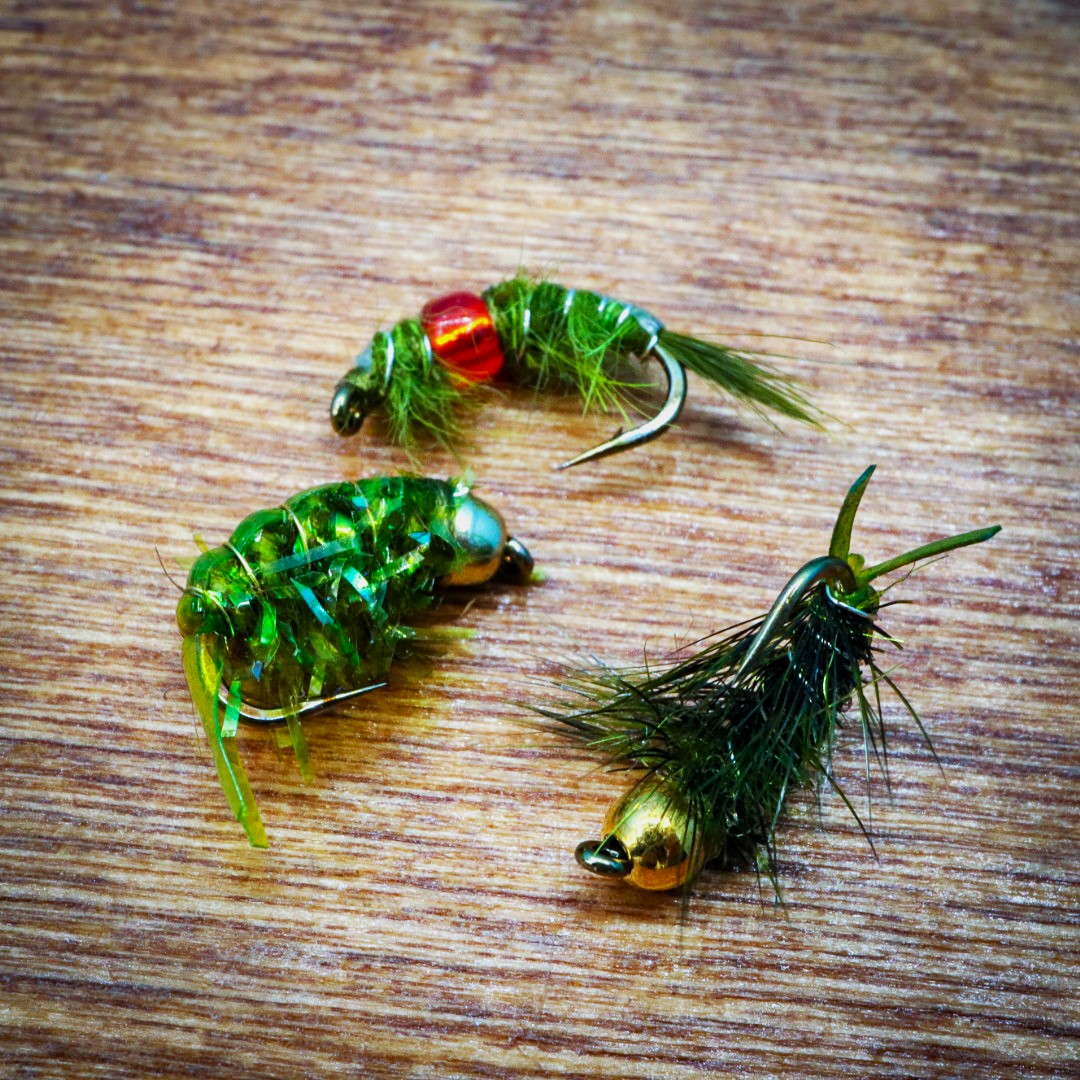 3 Pack Pink Beaded Shrimp Scud Pattern - Size 12 - Tailwater Lake Fly